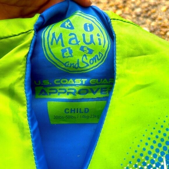 Maui and Sons Child Life Jacket US Coast Guard Approved 30-50lbs - Picture 4 of 5